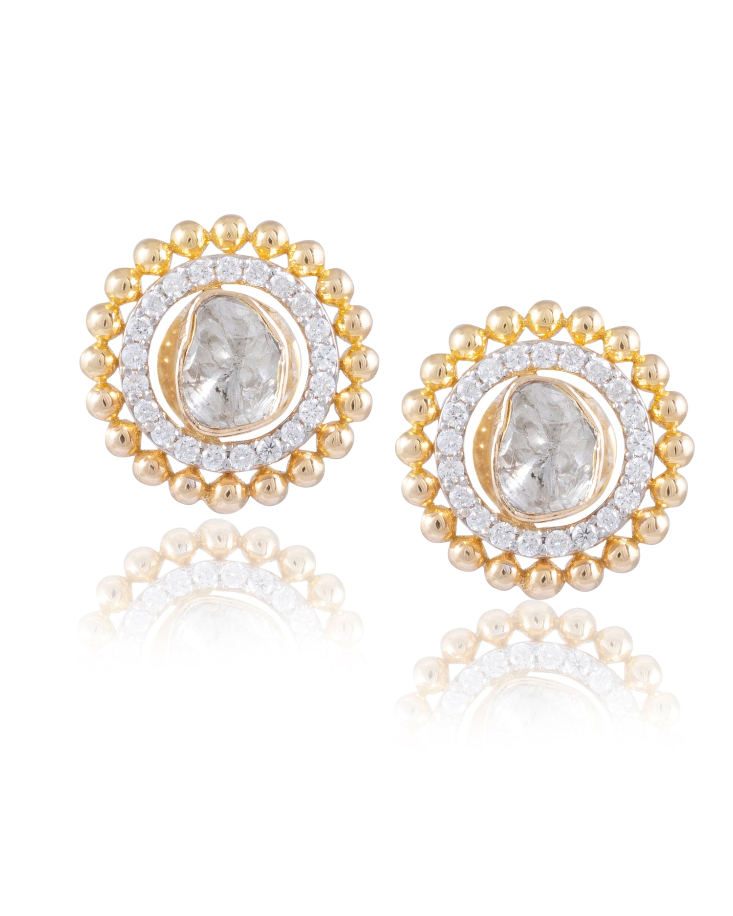 Ofelia Polki And Diamond Earrings