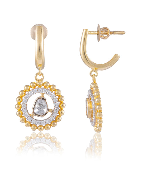 Sandhya Polki And Diamond Earrings