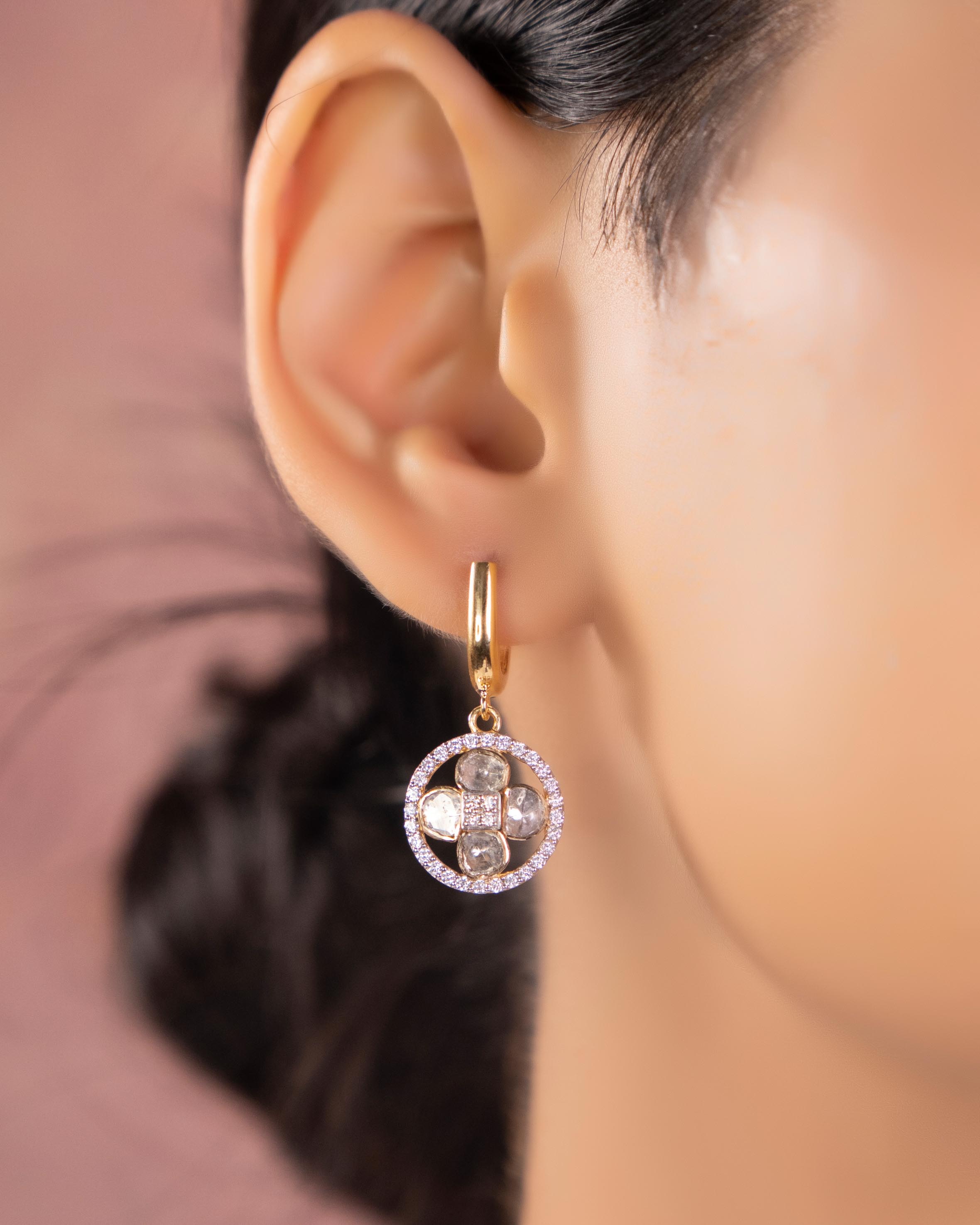 Gold Classic Bell Pearl & Diamond Earrings – GIVA Jewellery