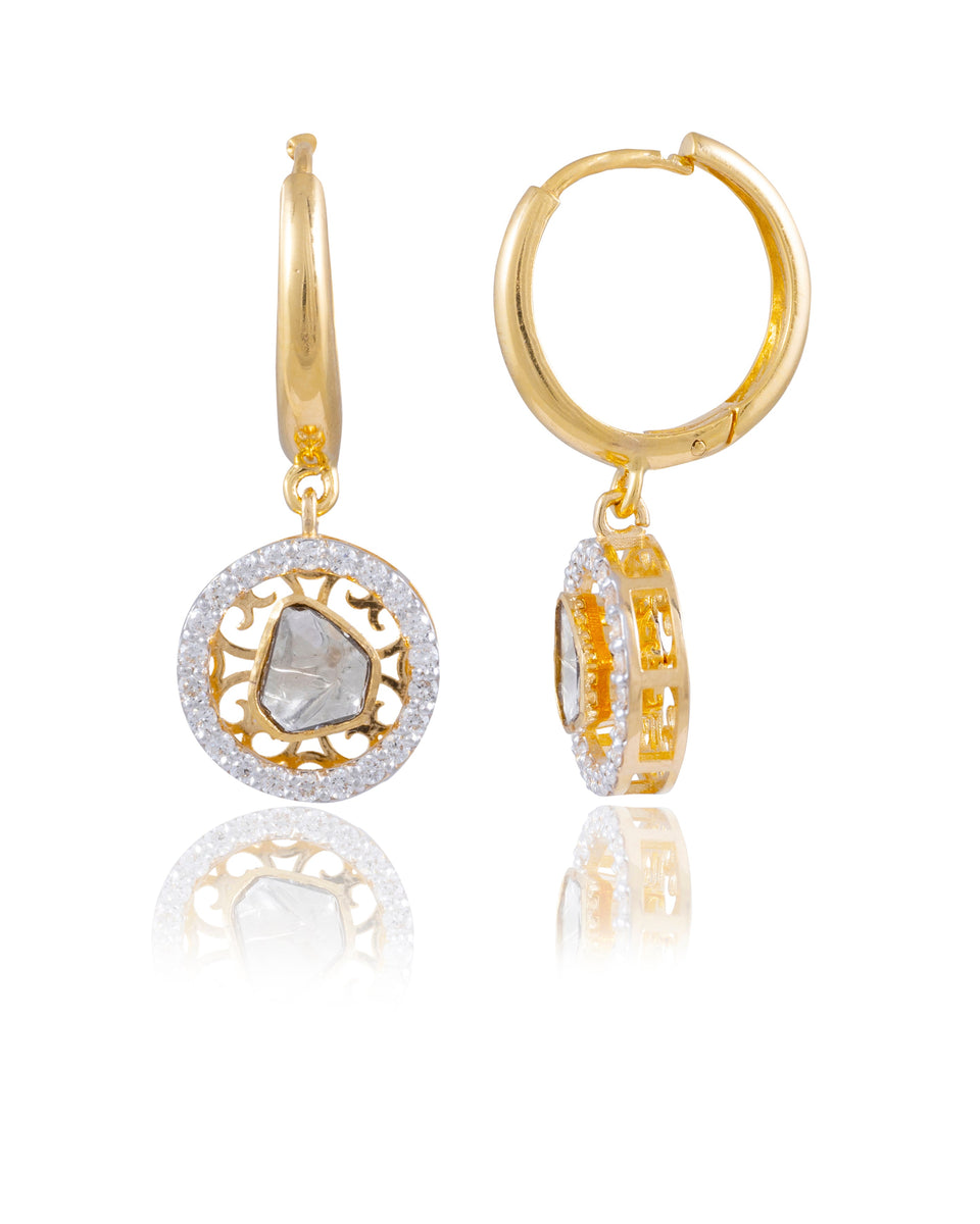 Carissa Polki And Diamond Hoops – Tyaani Jewellery LLP