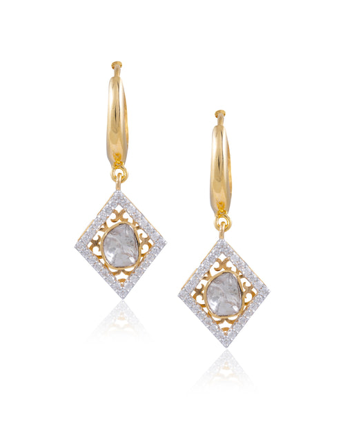 Trisha Polki And Diamond Earrings