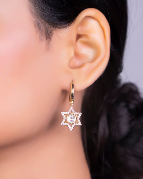 Shelia Polki And Diamond Hoops - NO ORDERS