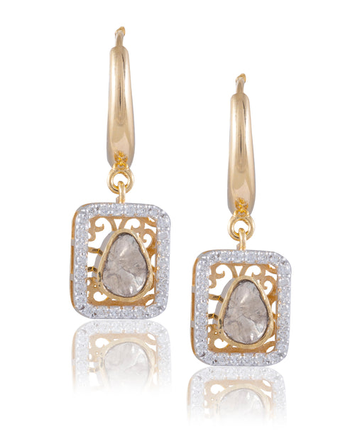 Vritika Polki And Diamond Hoops