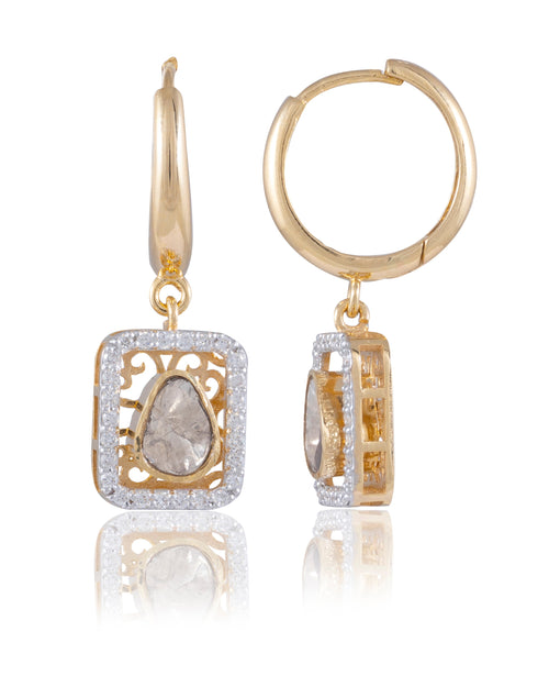 Vritika Polki And Diamond Hoops