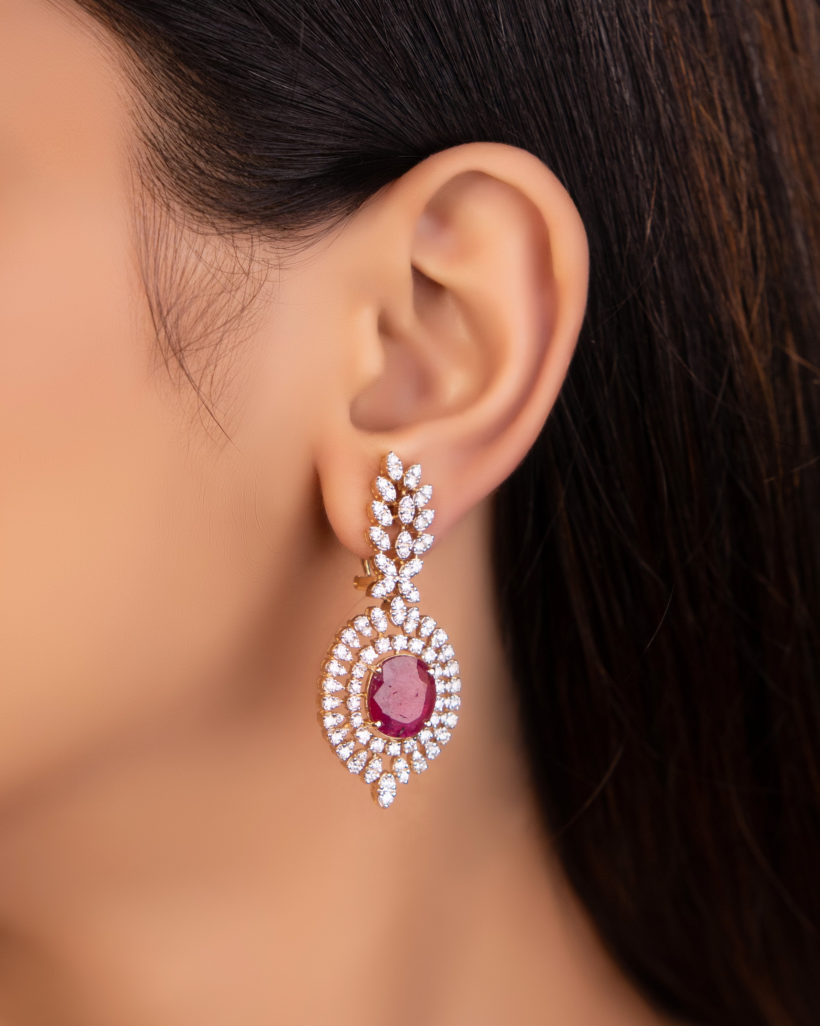 Chaitali Diamond Long Earrings