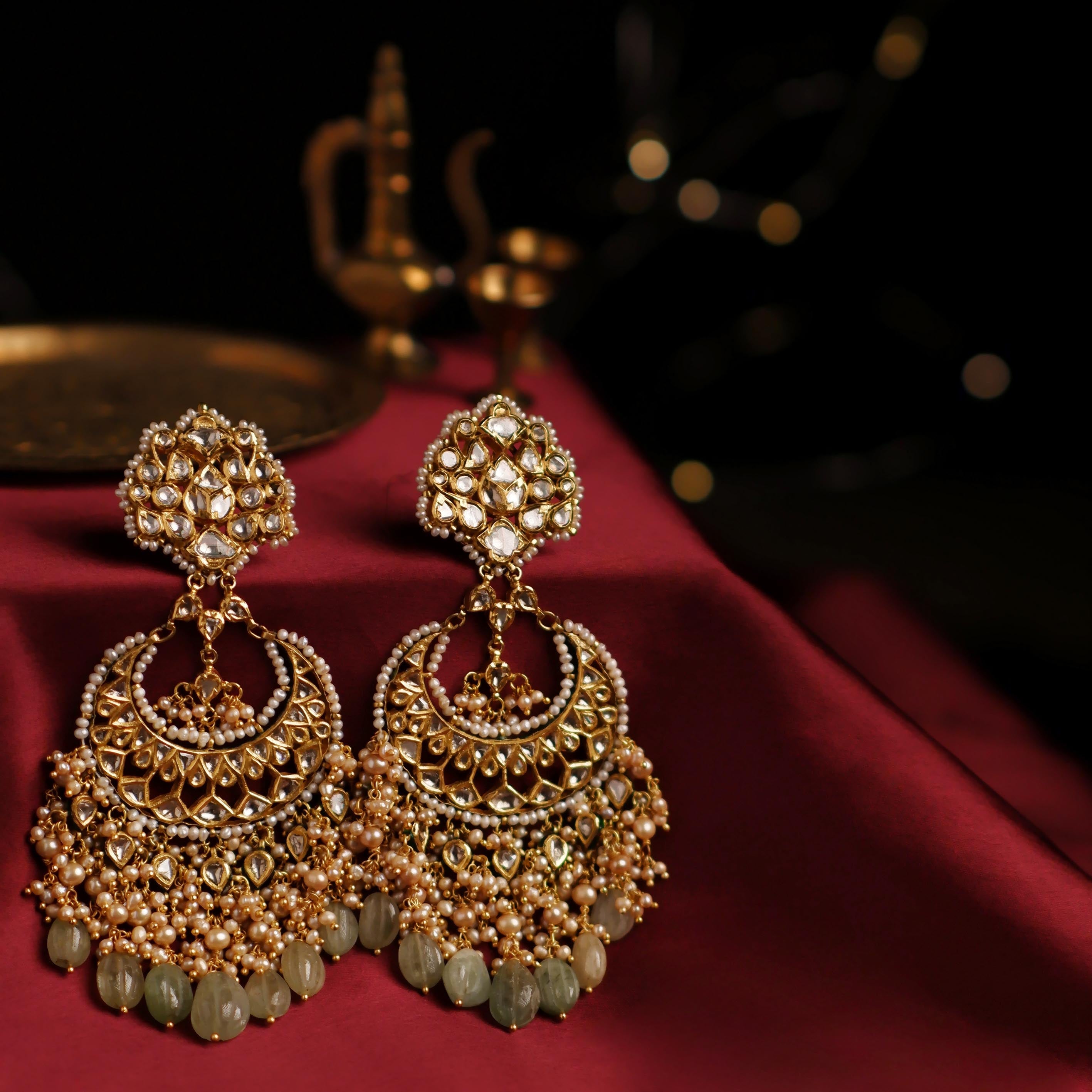 Gold Polki Earrings From Parnicaa - South India Jewels | Indian jewellery  design earrings, Polki earrings, Rajputi jewellery