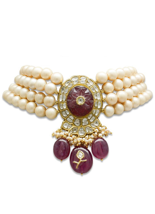 Zubi Polki Bead Choker