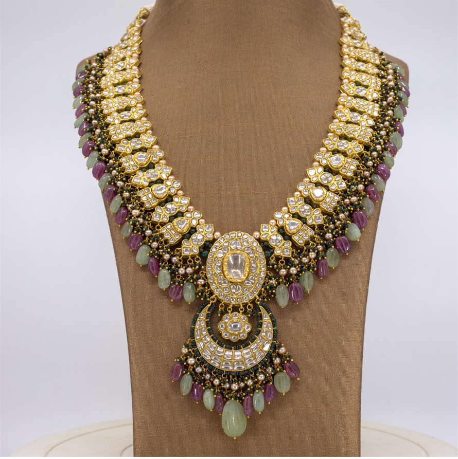 Charvi Polki And Diamond Long Necklace – Tyaani Jewellery LLP