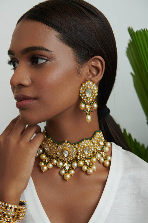 Tarika Polki Long Earrings