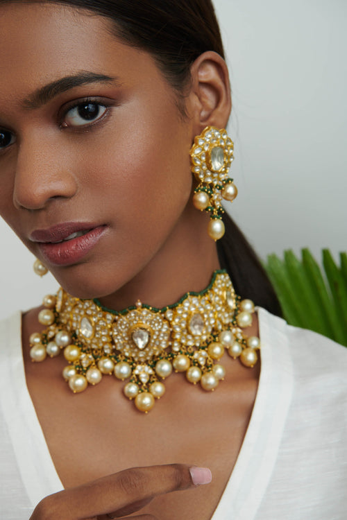 Tarika Polki Long Earrings