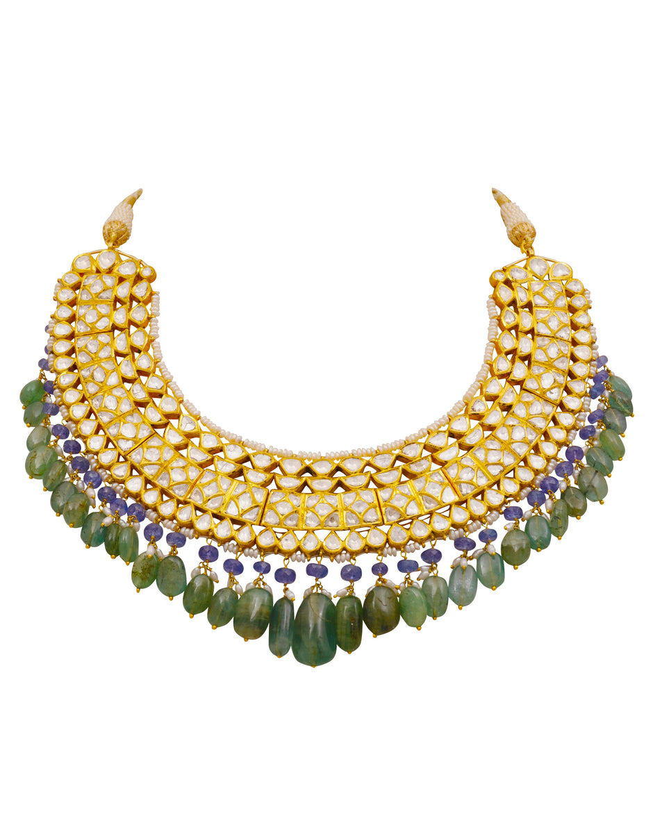 Polki Necklace Sets - Handcrafted 22 KT Gold | Bridal Jadau jewellery ...