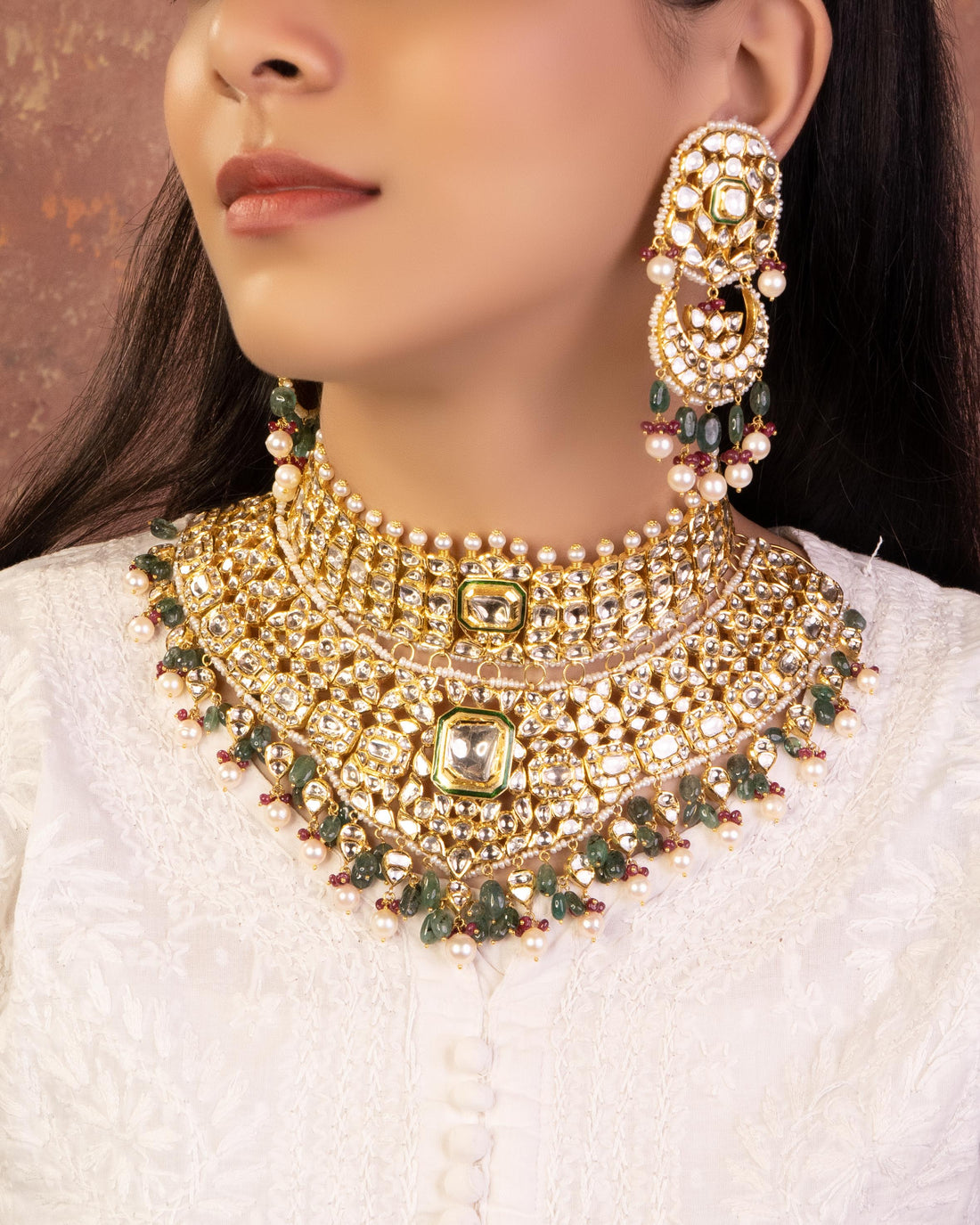 Nandita Necklace And Jenny Chandbalis Jadau Polki Set