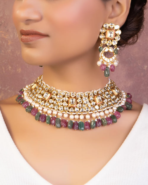 Madhiya Jadau Polki Necklace