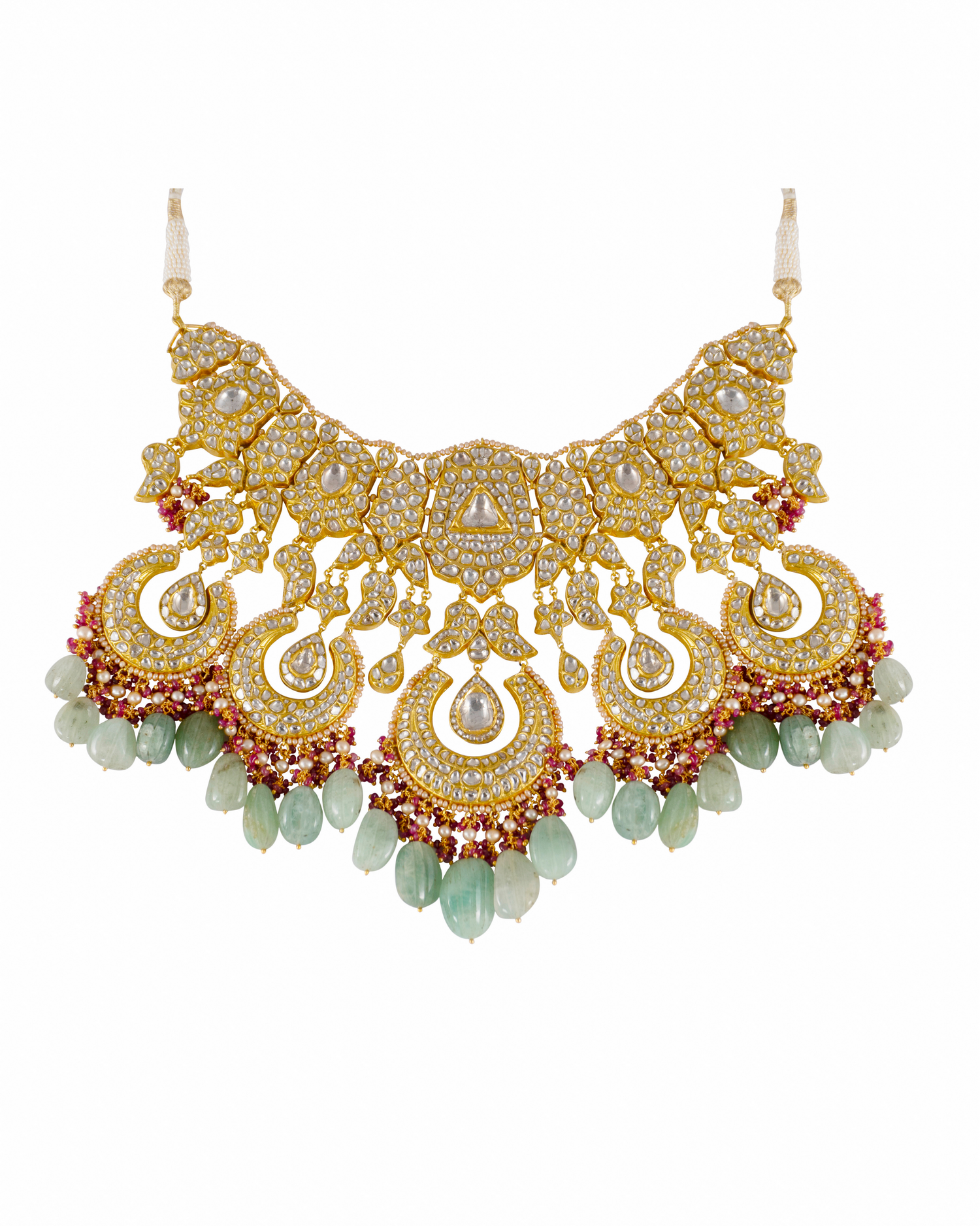 Razia Necklace And Vivi Chandbalis Polki Set