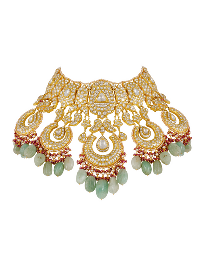 Razia Necklace And Vivi Chandbalis Polki Set