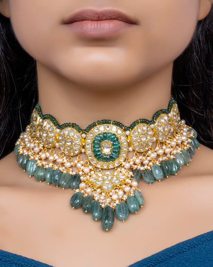 Riya Choker and Sufi Earrings Polki Set