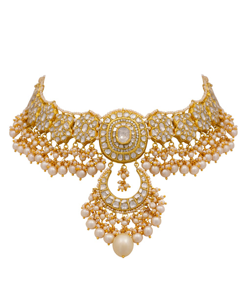 Fasana Necklace and Norina Chandbalis Polki Set
