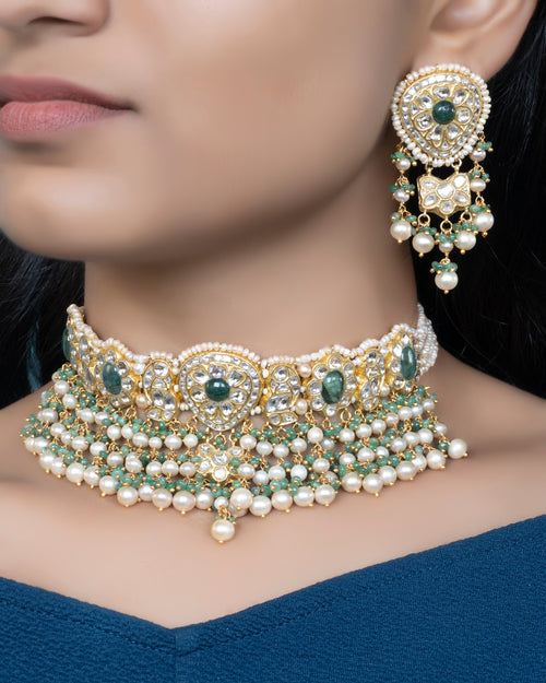 Icy Polki Long Earrings