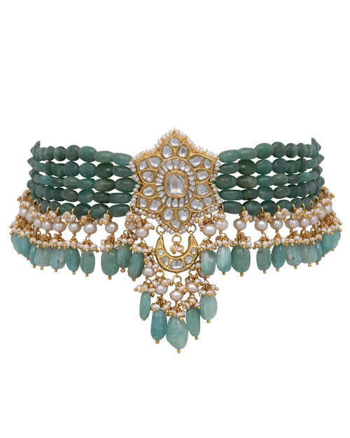 Doja Bead Choker and Irinel Tops Polki Set