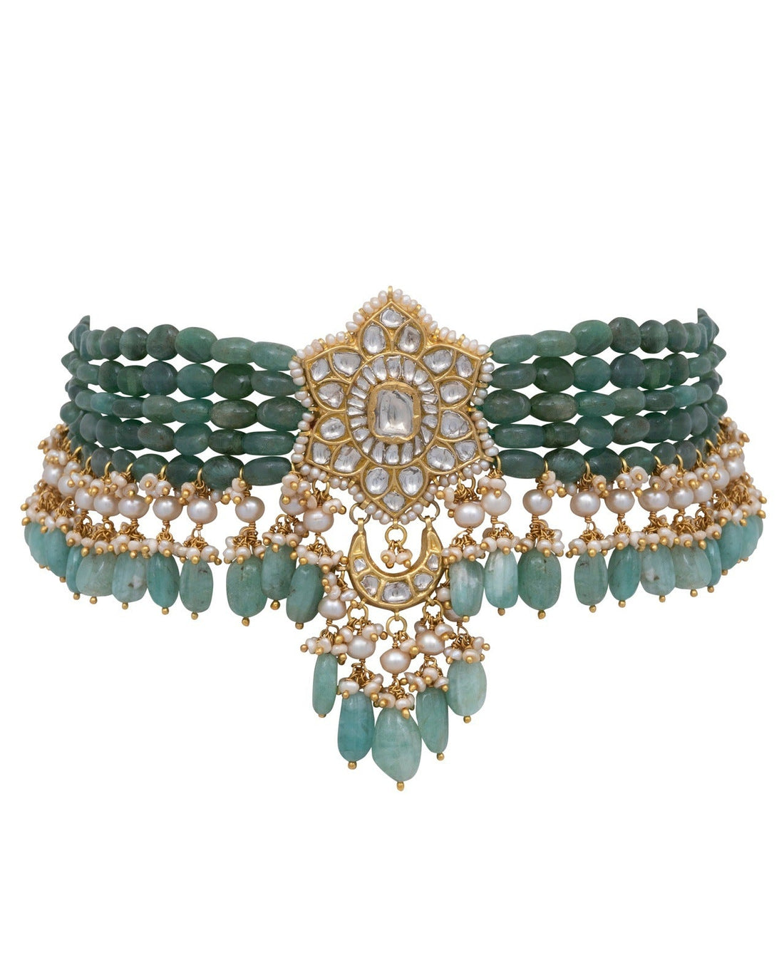 Doja Bead Choker and Irinel Tops Polki Set