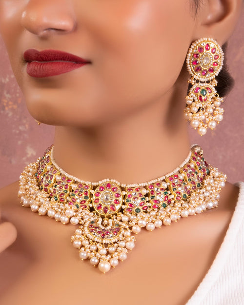 Mohana Polki Long Earrings
