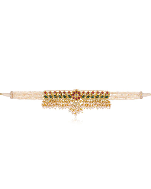 Samira Choker And Shaziya Long Earrings Polki Set