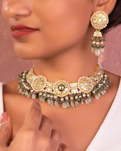 Indali Polki Long Earrings