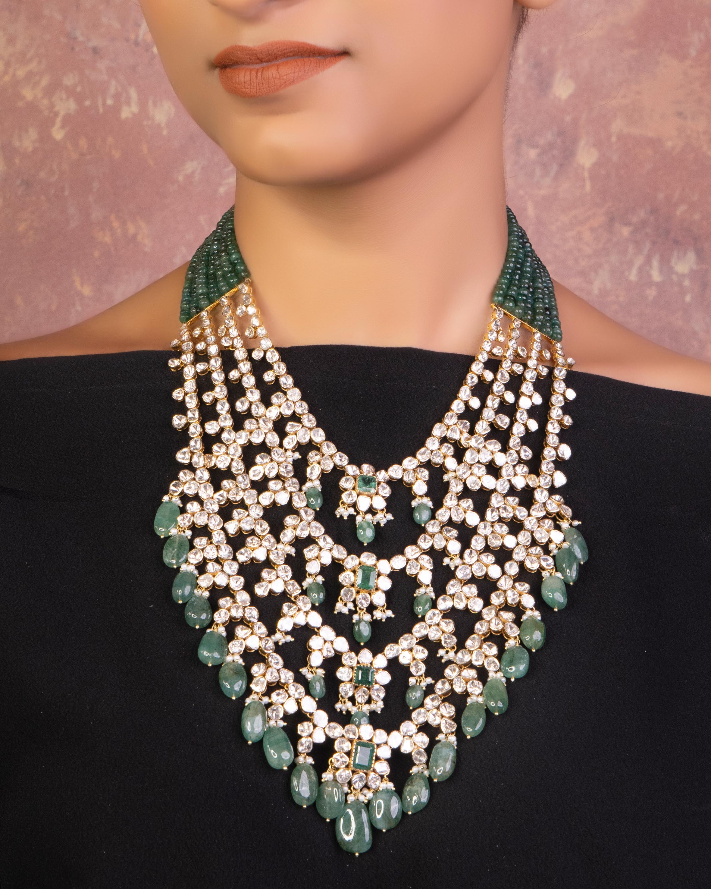 Polki long sale necklace