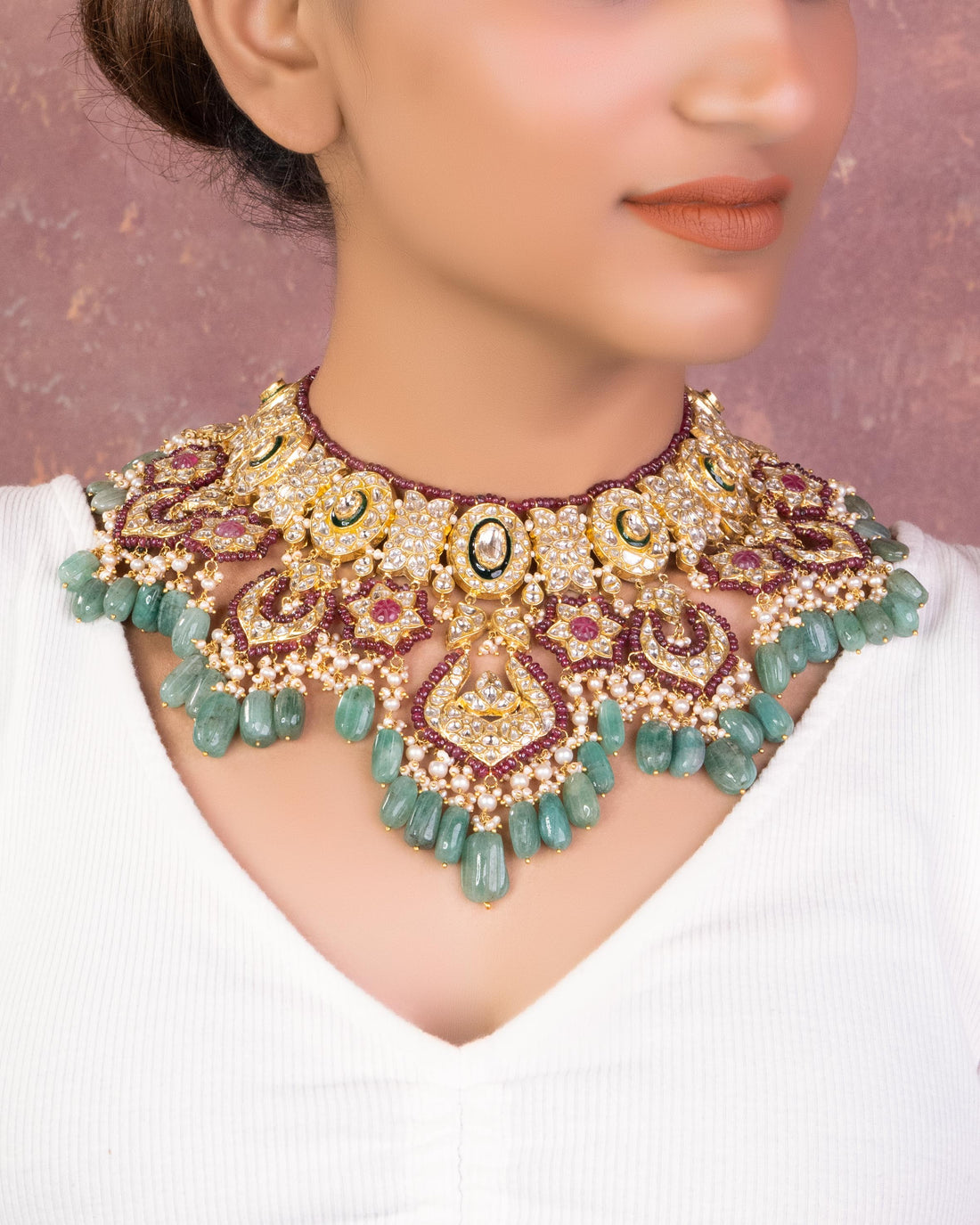 Niyati Necklace And Tejal Chandbalis Polki Set