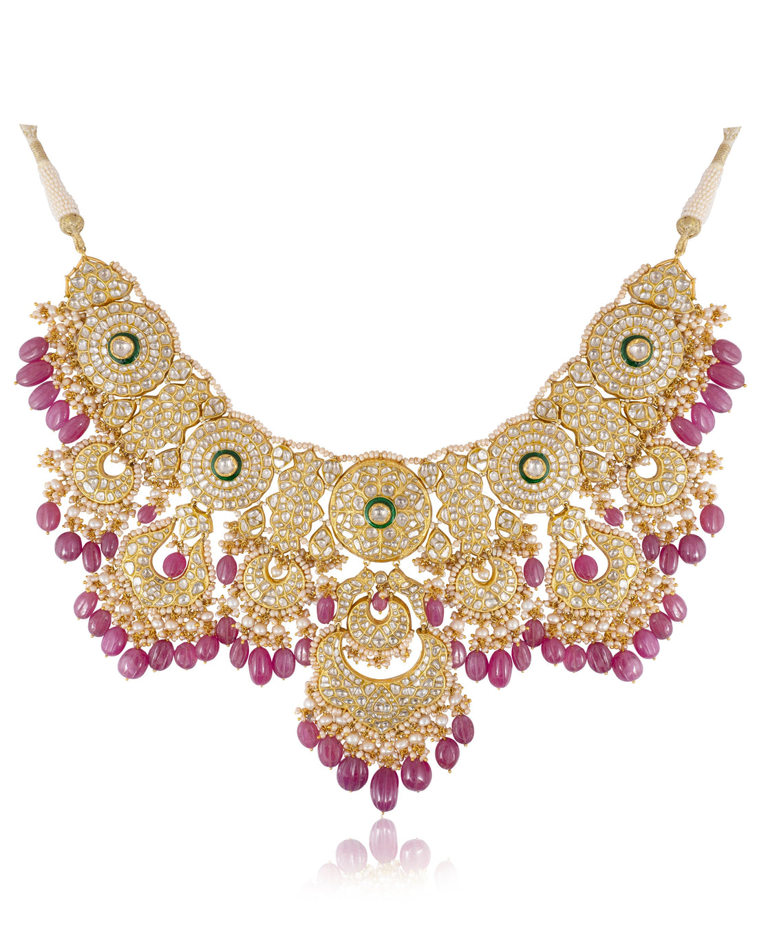 Srishti Necklace And Olisah Chandbalis Polki Set