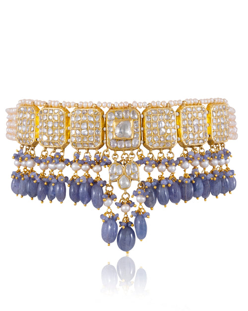 Taiba Choker And kylie Chandbalis Polki Set