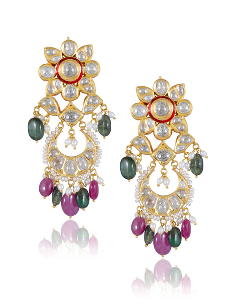 Tamana Jadau Polki Long Earrings