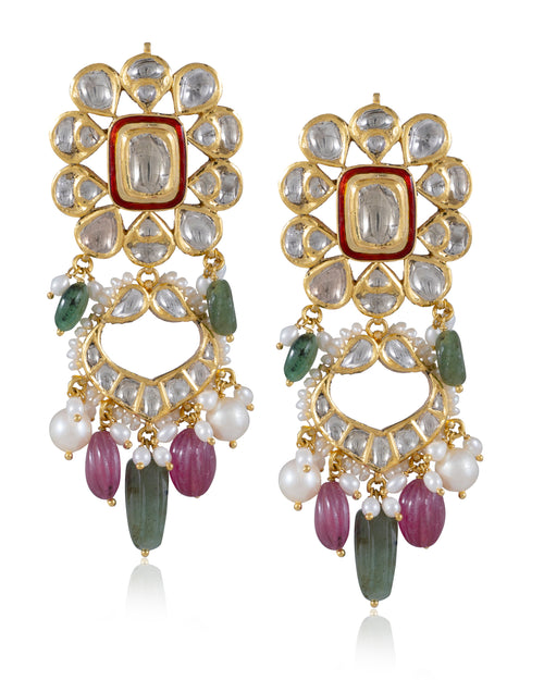 Krishta Jadau Polki Chandbalis