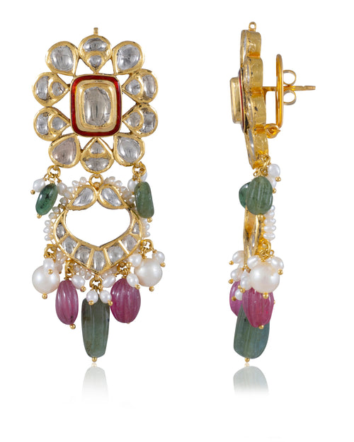 Krishta Jadau Polki Chandbalis