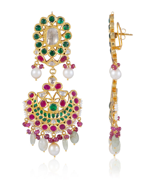 Zareen Jadau Polki Chandbalis