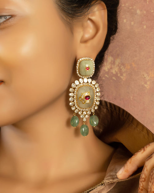Polki Long Earrings