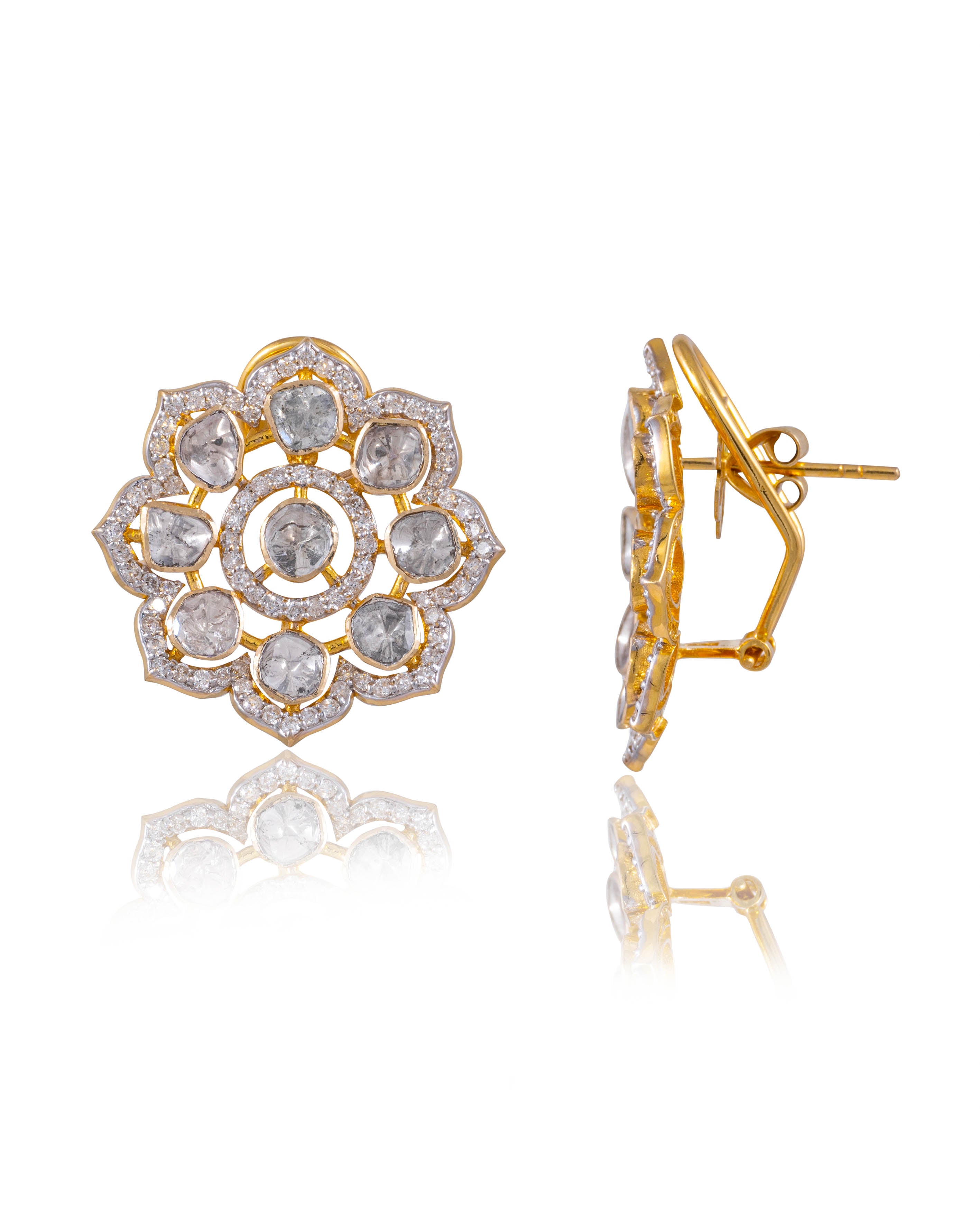 RABIYA POLKI STUD EARRING – Fine Silver Jewels - Shop for Pure 925 Silver  Jewellery Online in India