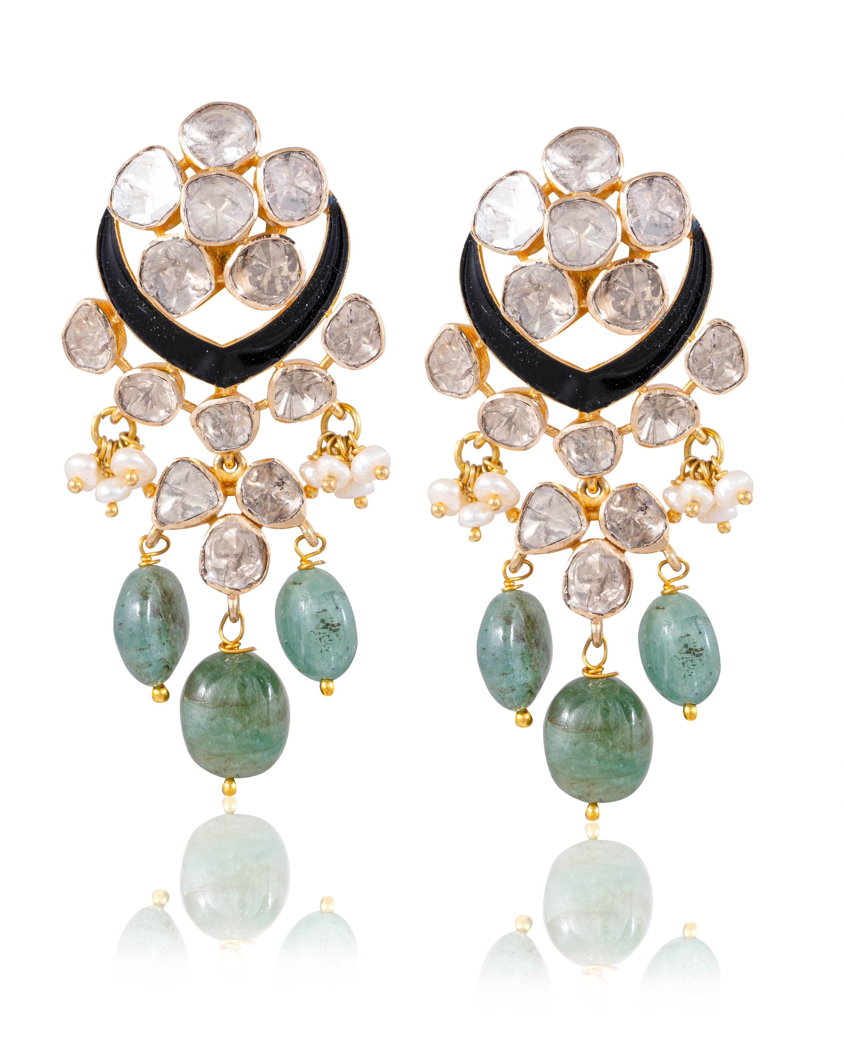 Sophia Polki Long Earrings