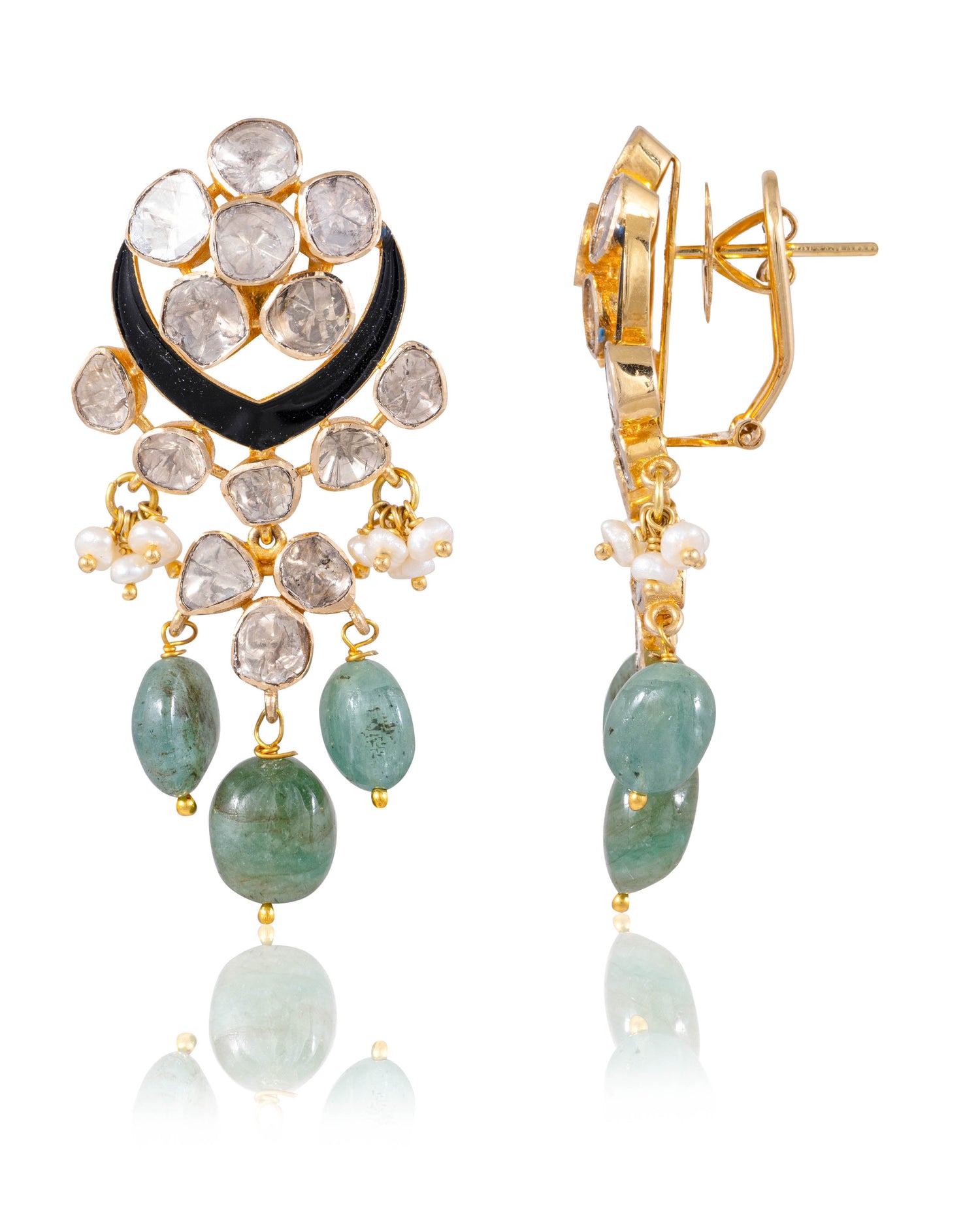 Sophia Polki Long Earrings