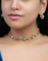 Alyona Choker And Jessa Long Earrings Polki And Diamond Set