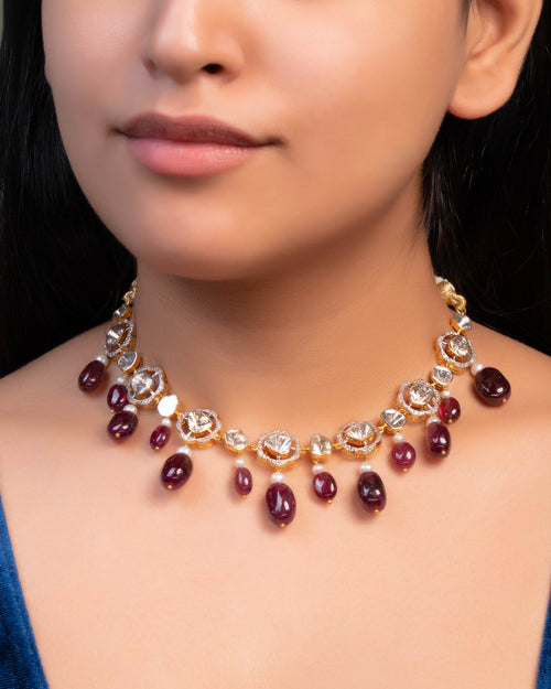 Shifa Polki And Diamond Choker