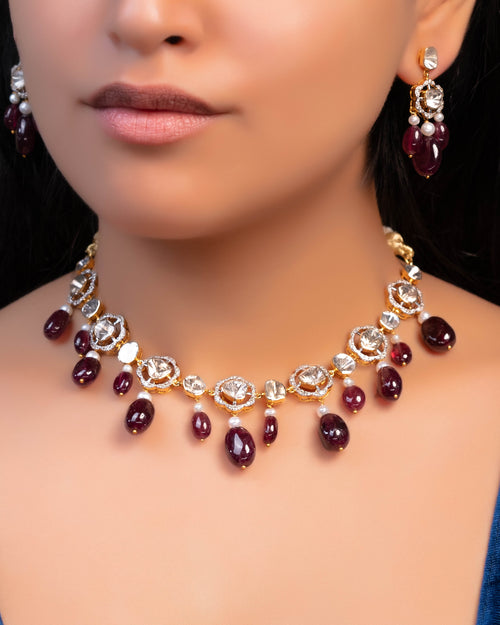 Shifa Polki And Diamond Choker