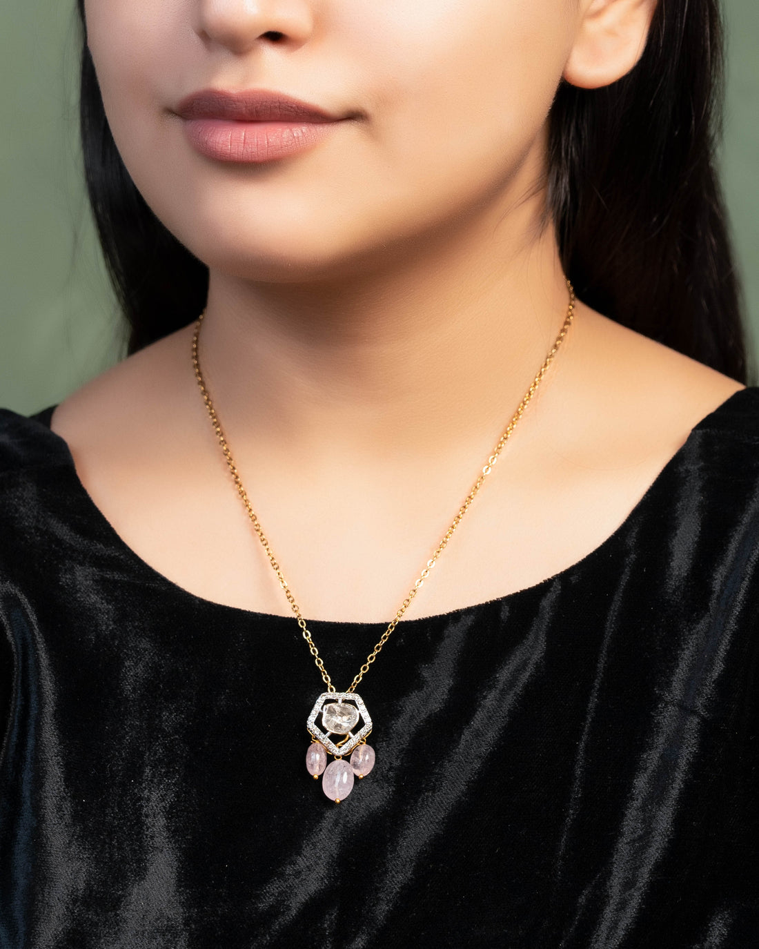 Valeria Pendant And Falguni Tops Polki And Diamond Set