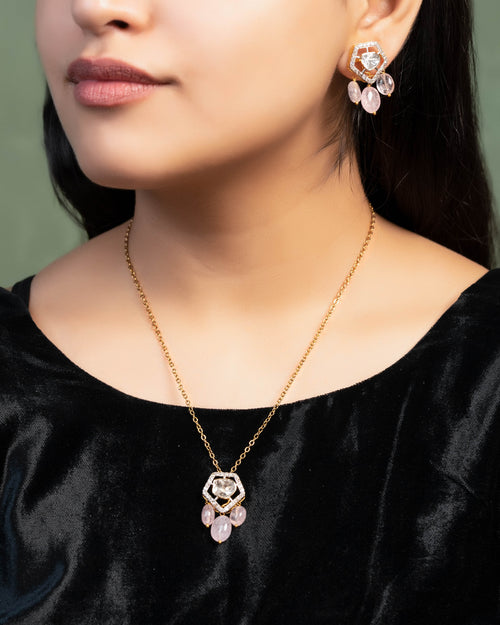 Valeria Pendant And Falguni Tops Polki And Diamond Set