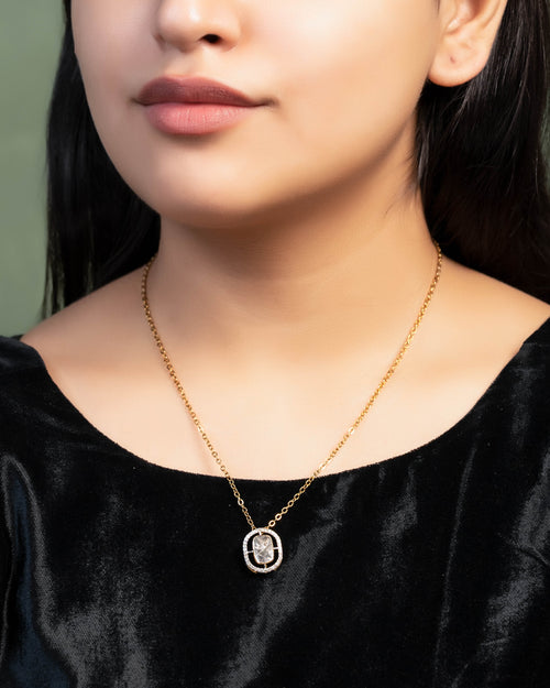 Medhya Pendant And Zohra Tops Polki And Diamond Set