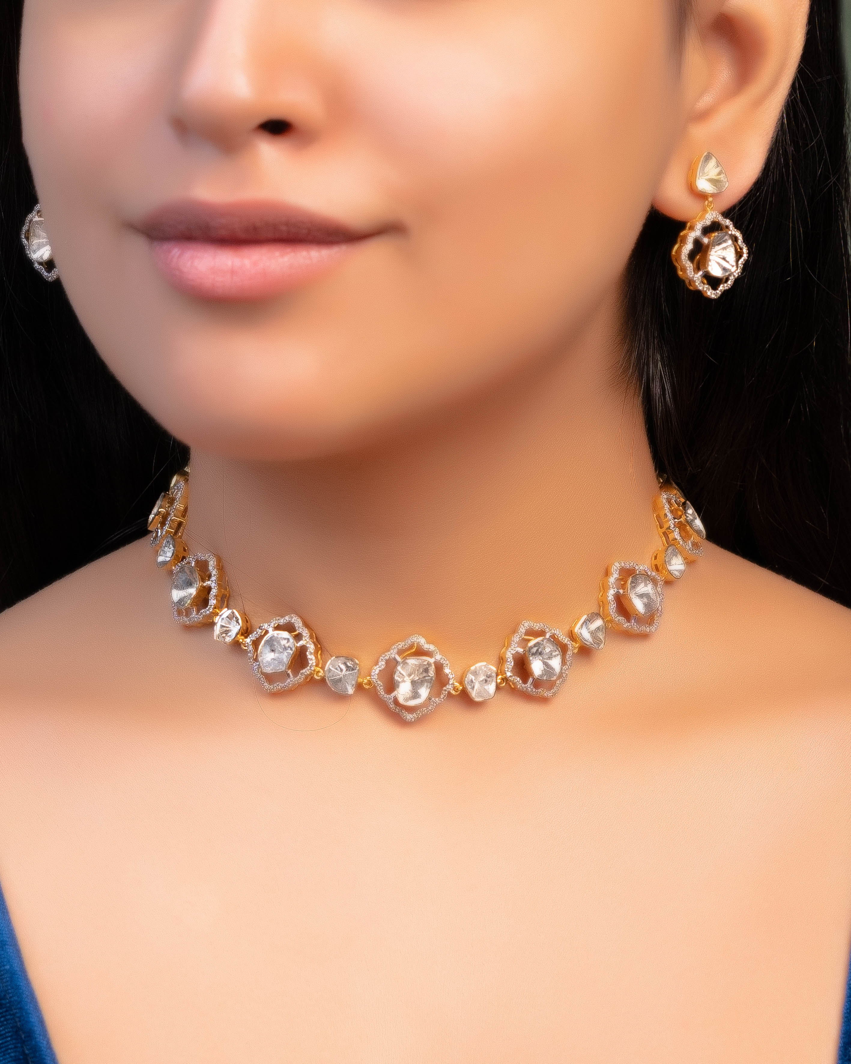 Priyanka Polki And Diamond Choker