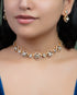 Alveena Choker And Heena Long Earrings Polki And Diamond Set