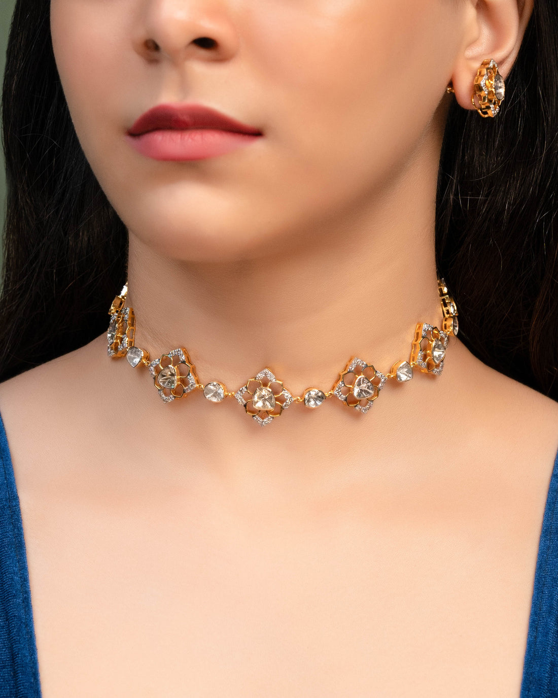 Nargis Polki And Diamond Tops