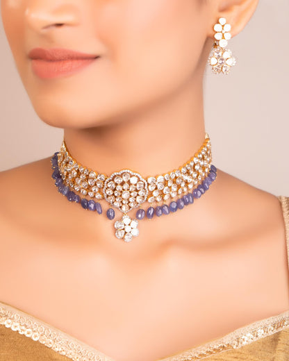 Ekanta Polki And Diamond Long Earrings