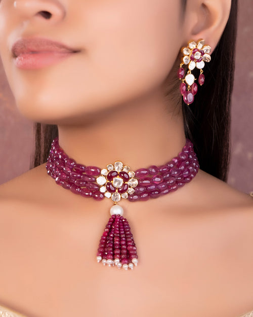 Vansika Polki Bead Choker